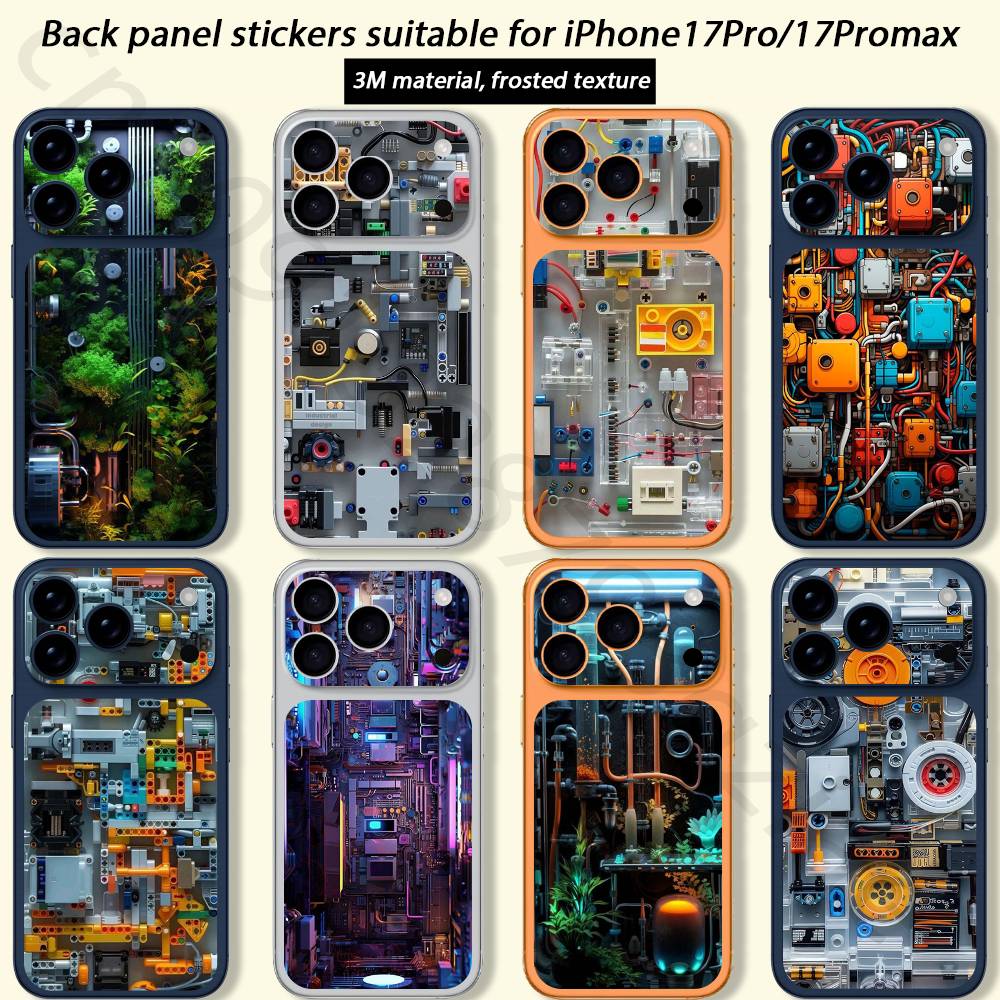 Креативная печатная плата для iPhone 17 pro Max / 17 pro Полное покрытие Наклейка-пленка Skin Wrap 3D Цветная Задняя защитная наклейка