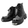 Пламенные панк платформы Боевые ботинки Унисекс Высокие ботинки Мартина на толстой подошве