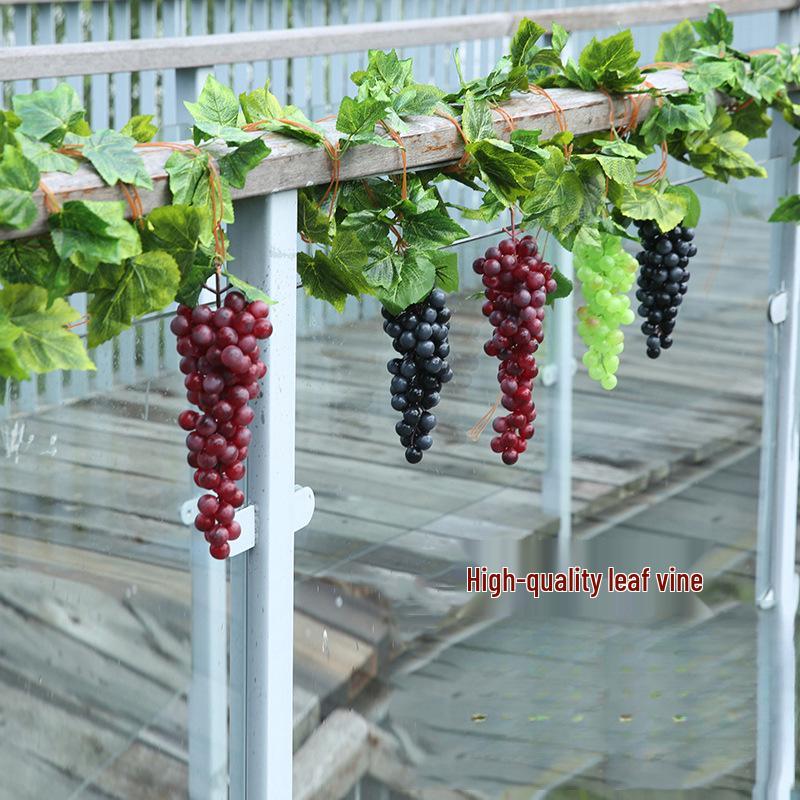 Зеленая искусственная виноградная лоза для декора стен в помещении и на балконе