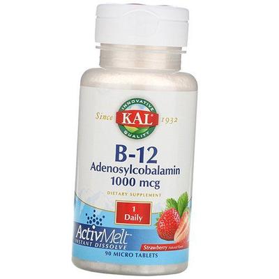 Аденозилкобаламин, B-12 Adenosylcobalamin 1000, 90таб Клубника (36424018)
