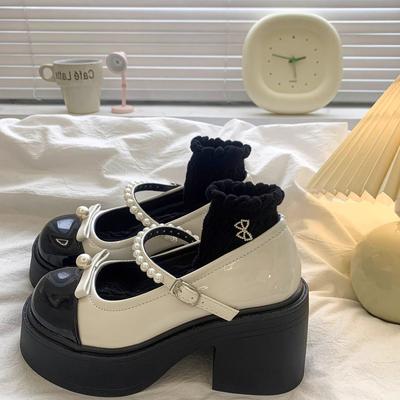 Модные женские туфли-лодочки с круглым носком, жемчужным высоким каблуком, туфли Мэри Джейн для женщин, лето 2025, распродажа, быстрая доставка, качественная обувь, акция