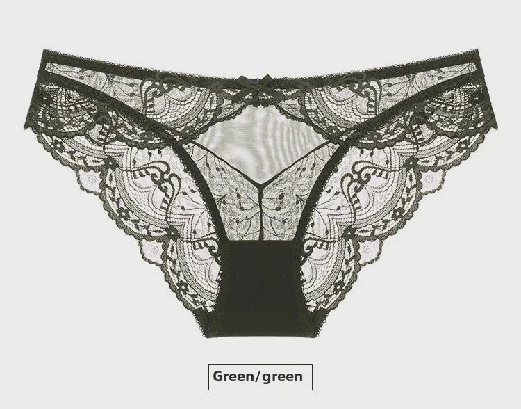 Red Lace Mid-Waist Sexy Panties for Women, Plus Size, Seamless Design