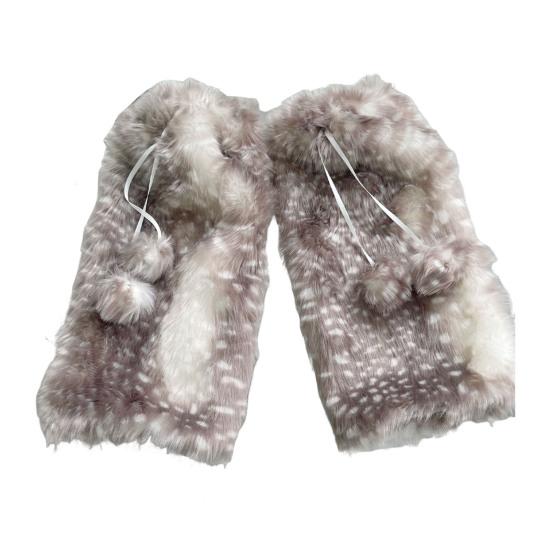 Замечены Пушистые Гетры Милый Капюшон Оленя с Кружевом Женские Пушистые Манжеты для Сапог Обувь