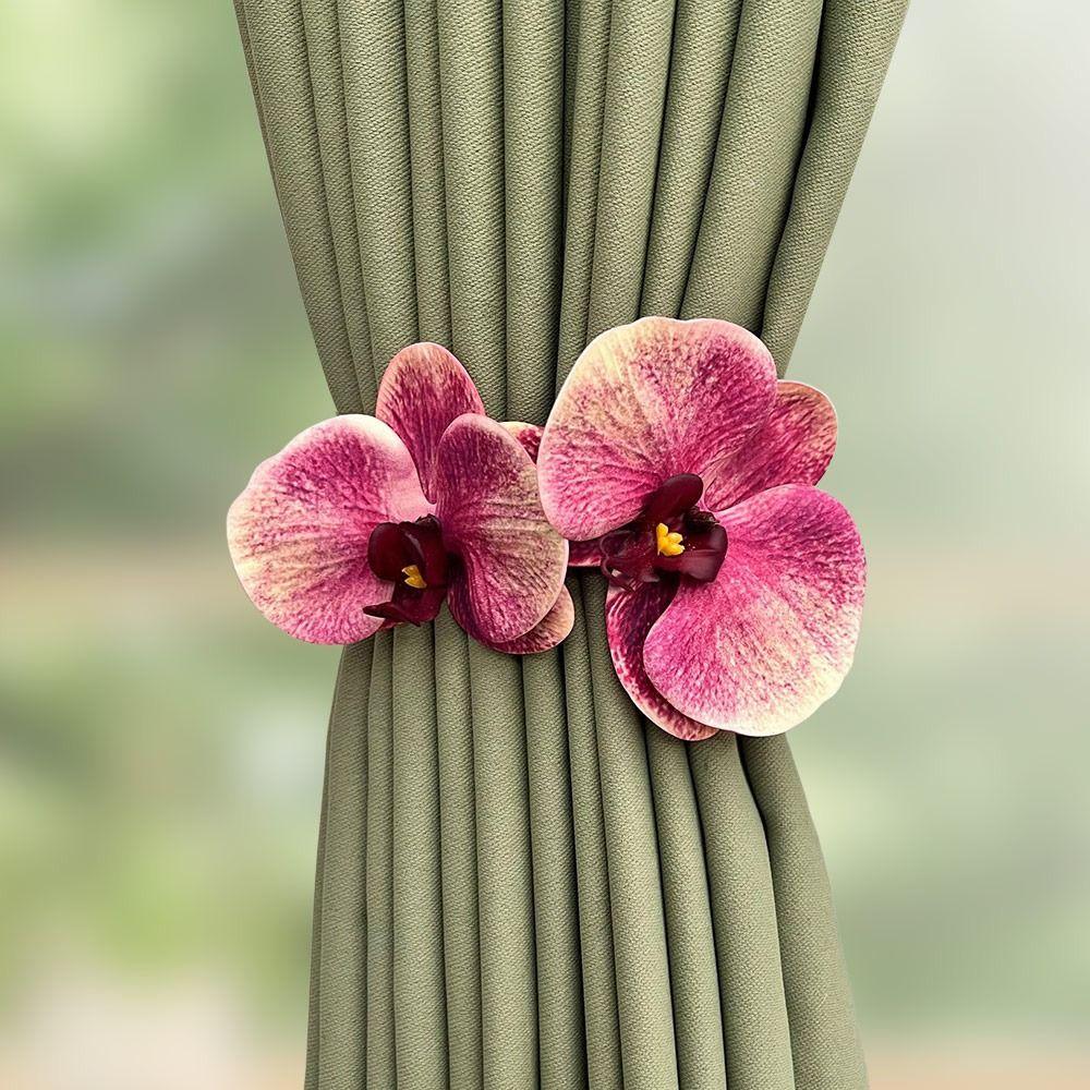 Flower Shape Curtain Buckles No Punching Curtain Strap Modern Curtain Hanging Rope Home Decoration