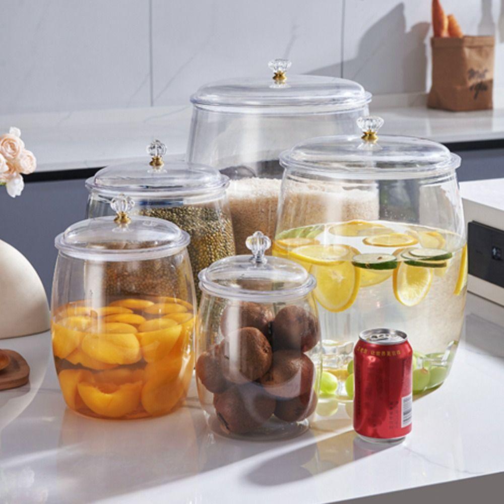 Moisture-Proof Canister Jar Wide Mouth Rice Storage Bucket Durable Sealed Can Kitchen
