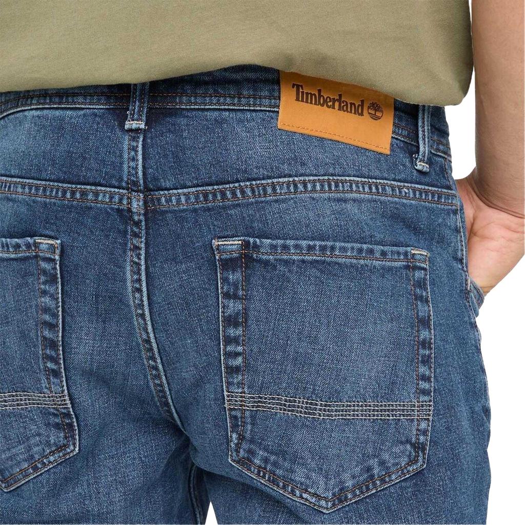 Timberland Mens Sandown Leather Badge 5 Pockets Slim Jeans