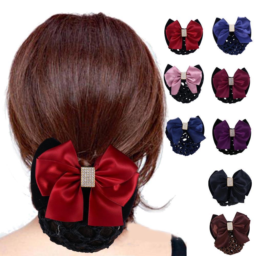 Nurse Hotel For Girls Zircon Ponytail Clip Women Spring Clips Hairgrips Cover Net Korean Bun Snood