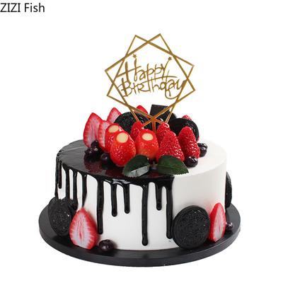 Имитационная модель торта Модель торта на день рождения Пластиковый образец Поддельный торт Дисплей Реквизит для съемки Свадебное украшение Инструменты для форм Рождество