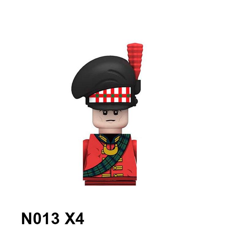 4pcs Military Building Blocks Medieval Knights Duke Marshal Figures Napoleonic Wars Weapons Sword Flags Shoulder Armor Cape Brick MOC