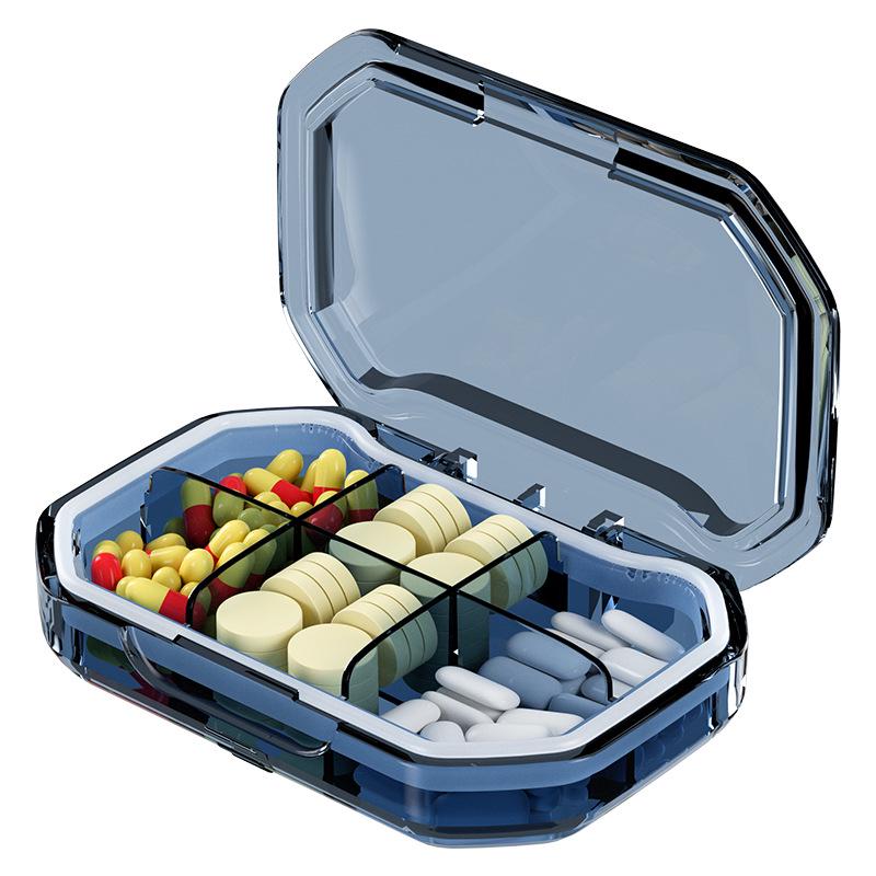 Compact Moisture-Proof Travel Pill Organizer: Sealed Silicone, Weekly Compartments for Tablets & Capsules