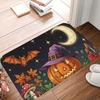1PC Halloween Pumpkin Hat Bats Kitchen Rug Non-Slip Door Mat Pop Design Bathroom Rug Bath Mat Carpet for Home Sink Laundry Decor
