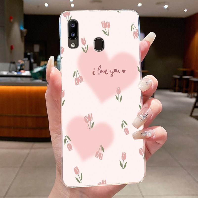 Phone Case For Samsung Galaxy A20E Flower Butterfly Protective Thin Cases For Samsung A20e Transparent Soft Silicone TPU Cover