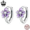 Серьги-лепестки из стерлингового серебра S925 с фиолетовым градиентом циркония