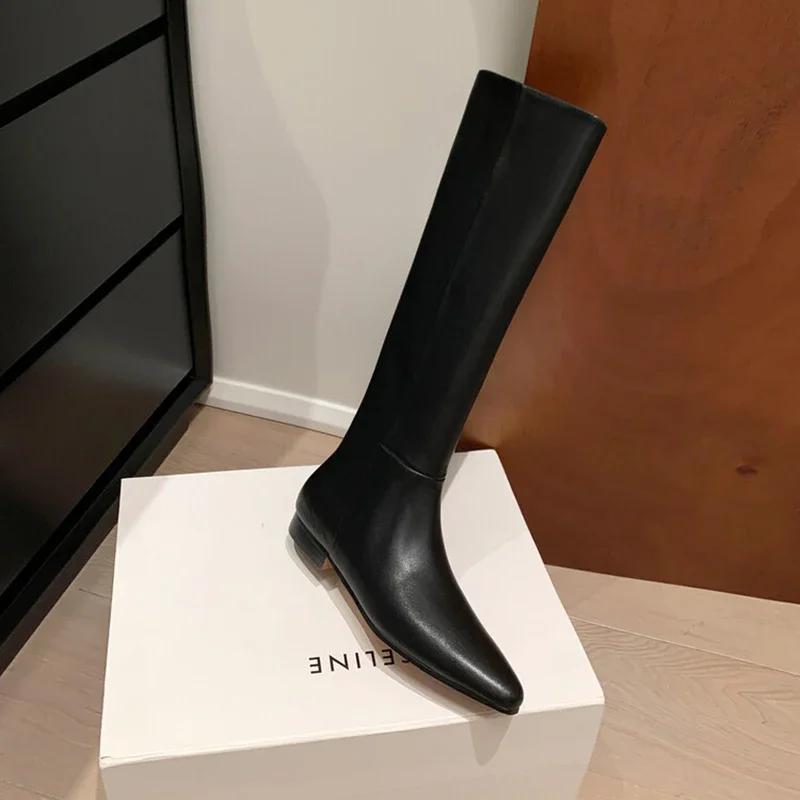 Дизайнерские винтажные женские сапоги до колена, модные длинные ботильоны без застежек, осенне-зимние, на низком каблуке, женские теплые короткие плюшевые туфли