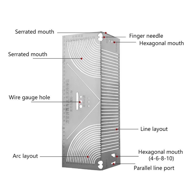 Angle & Arc Marking Tool,Adjustable Linear Arc Dual-Purpose Scriber,Square Tube Bending Tool,Parallel Line Drawing Tool