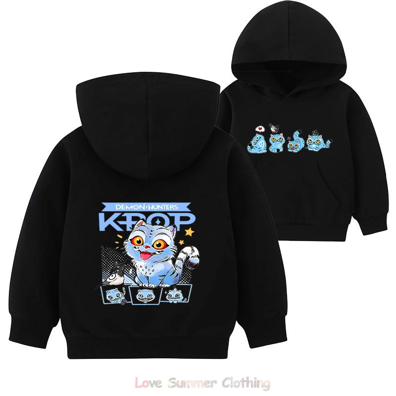 Hoodie Girls Kids Kpop Demon Hunters HD Print 100% Polyester Pullover Casual Girls Sweatshirt Fall Many Colors
