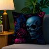 Luxurious Skull Pattern Pillow Case Plush Fabric Soft Double Sided Print Home Sofa High Quality Cushion Cover Throw