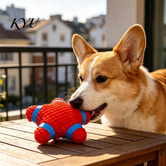 Teeth Cleaning Massage Toys Latex Starfish Dog Toy, Squeaky Chew Interactive Durable Toy for Small to Medium Dogs Fetch And Pull