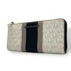 Used Michael Kors Zip Around long wallet Signature Jet set travelPurse white/black PVC/leather Women