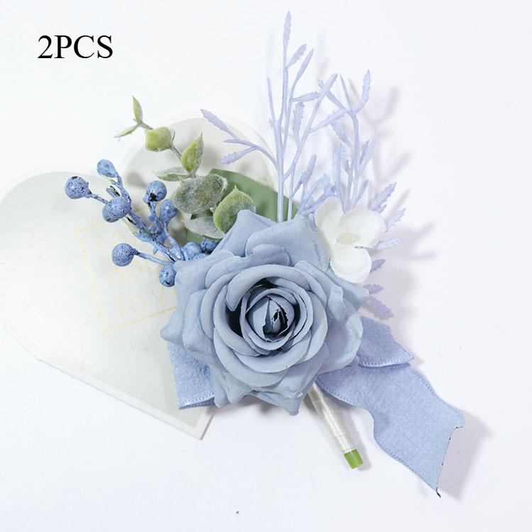 2 шт., набор из запястья, браслета и бутоньерки для свадьбы, подружки невесты, матери, бабушки, для девичника, свадьбы, искусственных роз, цветов, выпускного вечера