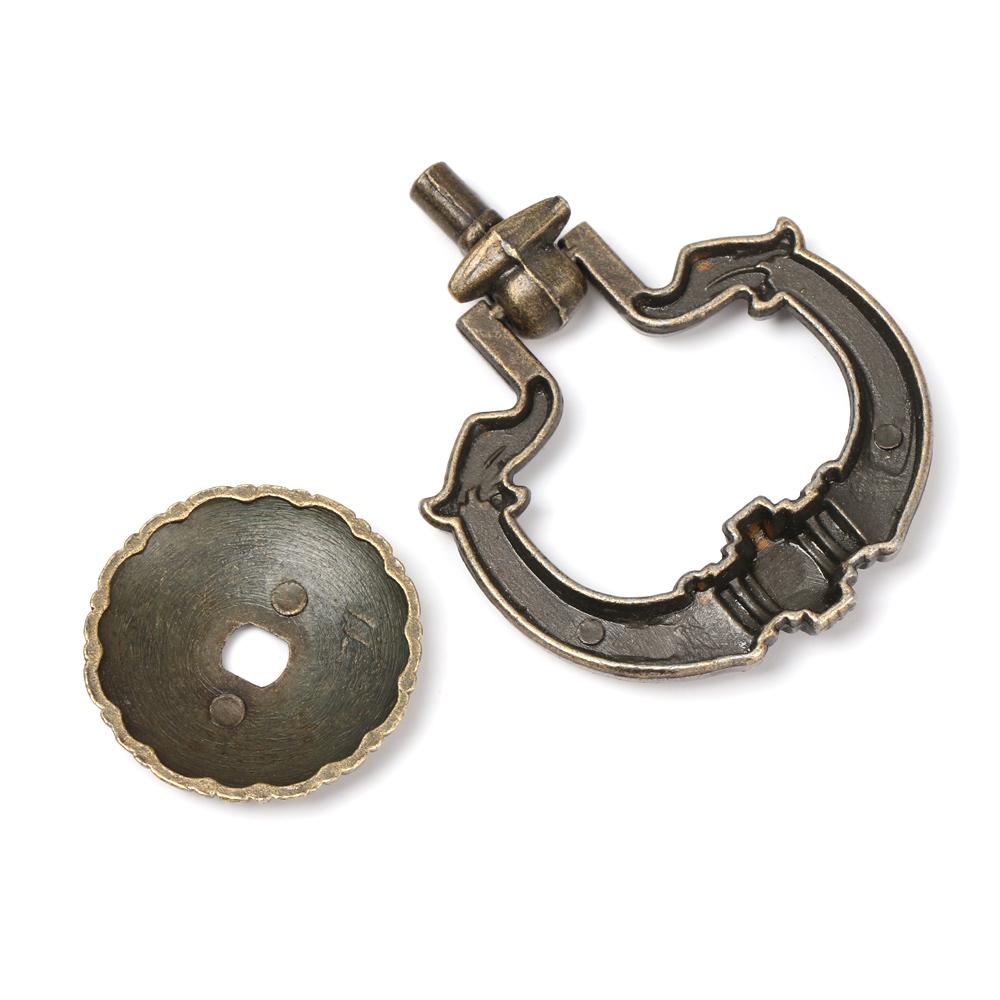 Ring Pattern European Style Retro Furniture Knobs Single Hole Bronze Handles Wardrobe Pulls