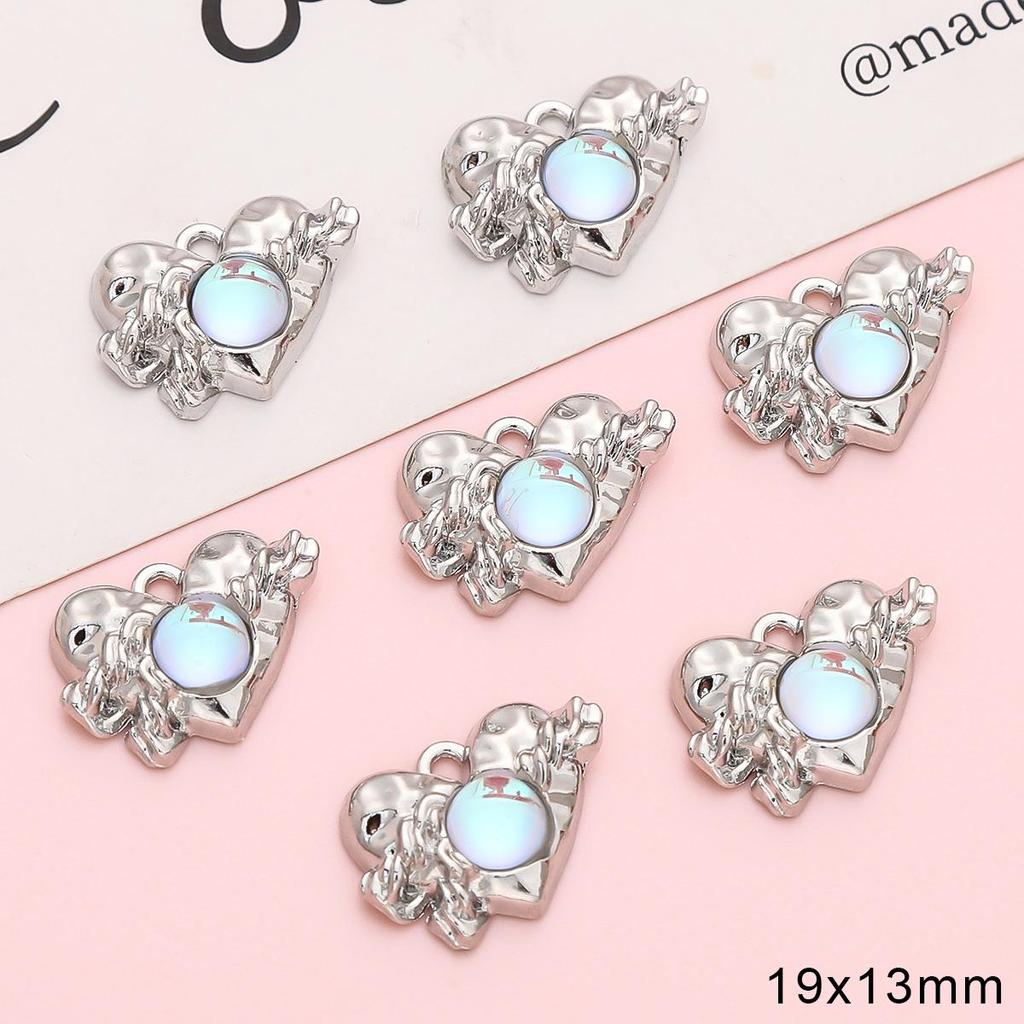 Золотой/серебряный цвет сплава Алмазное сердце роза бабочка кулон для изготовления ювелирных изделий DIY ожерелье браслет серьги