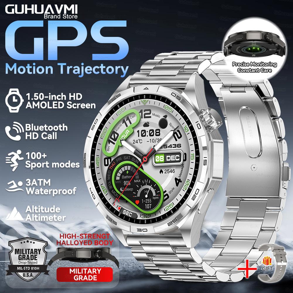 Новые Умные Часы 6 Pro для Активного Отдыха и Спорта для Мужчин Bluetooth Звонки GPS Трек Высота Давление Пульс Здоровье Умные Часы