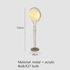 Nordic Floor Lamp Chrome Metal White Acrylic Ball Lamp Creative Cream Style Decoration Bedroom Study Model Room Desk Lamp