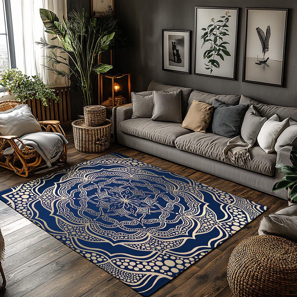 Stylish Area Rug Non Slip Indoor Outdoor Mat Washable Floor Carpet Modern Bohemian Decor Home Living Room Dorm Room Accent