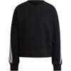 Originals Trefoil Solid Striped Crew Neck Pullover Sweatshirt Women Tops Black H67036