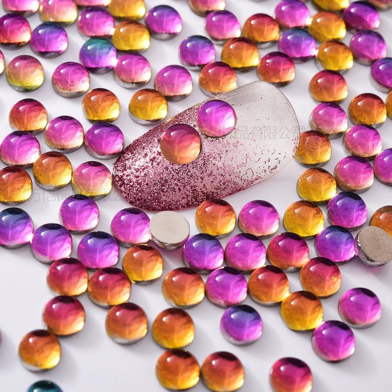 Кристалл Стеклянный Мокко Полукруглый Жемчужный Ногтевой Шарик Diy Nail Art Человек Рыбка Бусина Красота Мобильные Телефоны Аксессуары