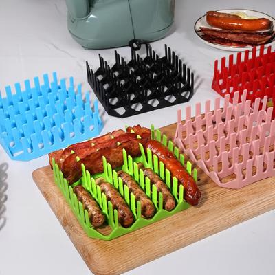 Силиконовый вкладыш для фритюрницы с разделителем, квадратные многоразовые вставки, подставка для фритюрницы из пищевой стали для приготовления хот-догов на гриле