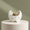 Angel Wings Planter, 3D Printed Decorative Flowerpot, White Feathered Wings Plant Pot for Succulents Small Plants