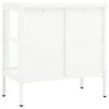 Sideboard White 70 x 35 x 70 cm Steel and Glass