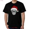 Unisexs Word Art T Shirt Skull Santa Vintage Top For Everyday Wear Streetwear Stretched Breathable Casual Soft Vintage