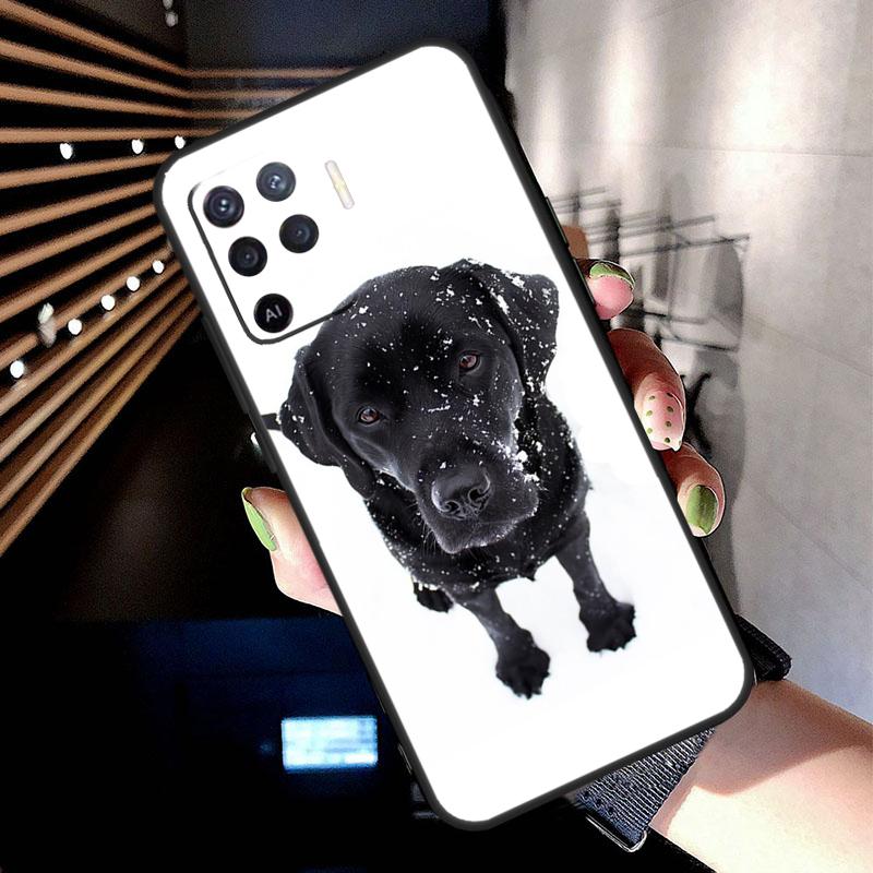 Черный лабрадор Чехол для собаки Для OPPO A96 A76 A16 A94 A74 A54 A53 A57 S A15 A52 A72 A93 A5 A9 A31 A17 A77 A78 Чехол