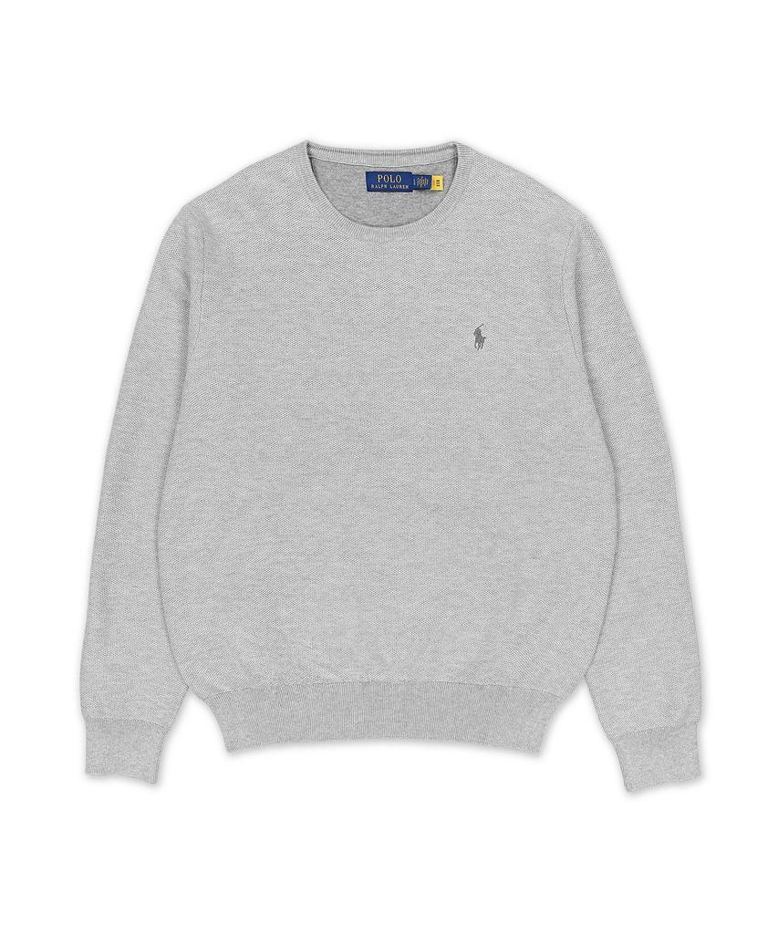 POLO RALPH LAUREN Textured Cotton Crewneck Sweater - Grey