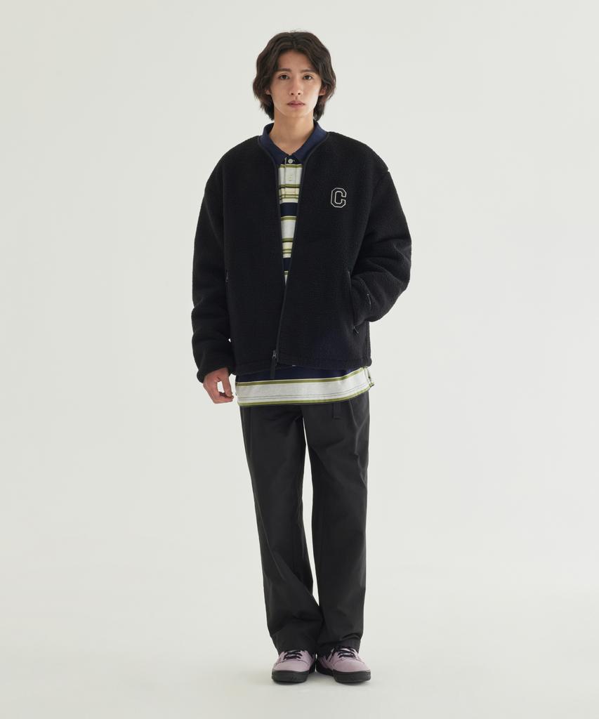 Covernat Collarless Sherpa Jacket Black