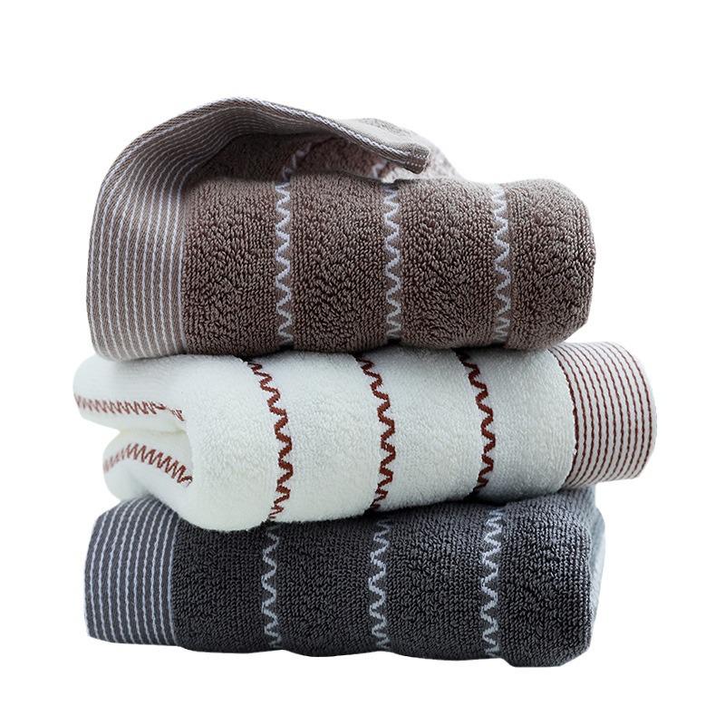 Water Pattern Cotton Face Wash Towel - Soft, Thick, Quick-Drying, Absorbent for Daily Use