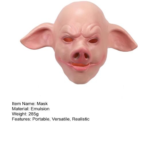 Halloween Horror Pig Head Mask Realistic Bad Face Mask Role-playing Scary Pig Head Costume Party Cosplay Props