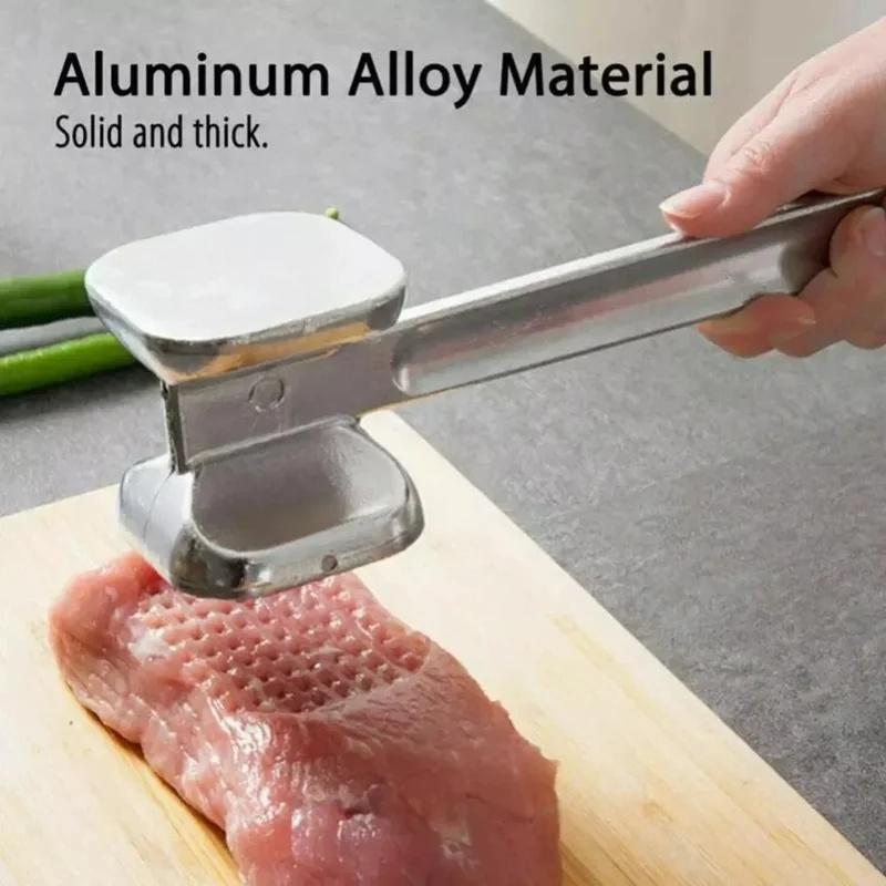 Aluminum Alloy Meat Hammer Steak Meat Hammer Household Large Row Loose Meat Beef Hammer Double-sided Meat Hammer Kitchen Tools