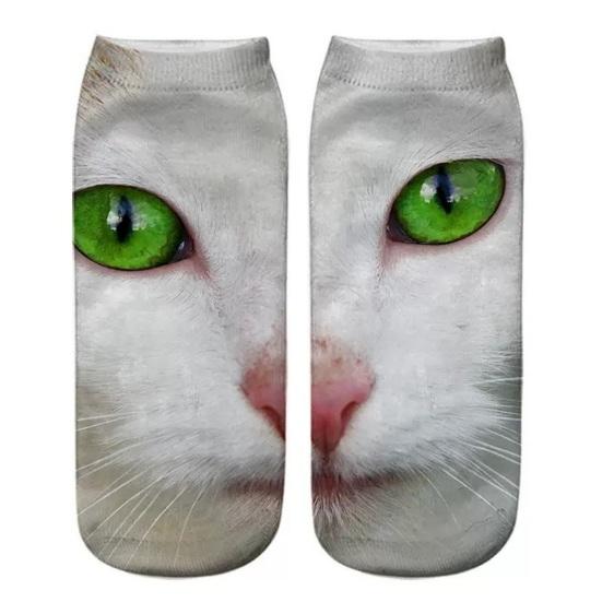 Realistic Cat Face Socks 3D Cat Print Animal Socks Breathable Funny Casual Socks Gag Gifts for Cat Lovers Men Women