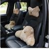Plush Car Headrest Lumbar Support Lumbar Cushion Cartoon Bear Backrest Lumbar Pillow Car Comfortable Neck Pillow Car Accessorie