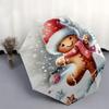 Gingerbread Man Themed Travel Umbrella-8 Ribs Automatic Opening and Closing, Portable Folding Design, Compact and Stylish Umbrella Suitable