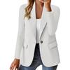 Women's Casual Long Sleeve Button Down Solid Color Lapel Cardigan  Jacket Temperament Jacket