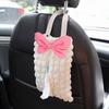 Милая Девушка Бант Жемчуг Пышная Сетка Автомобильный Чехол для Салфеток Подвесной Органайзер на Подголовник Автосиденья Аксессуары для Автомобиля