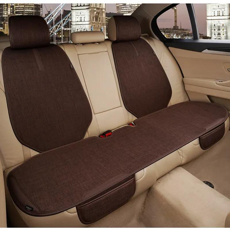 Comfortable Linen Car Seat Cover Cushion Anti Scratch Automotive Seat Protector Cushion Auto Seat Pad Universal for Sedan Suv