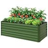 Raised Beds For Garden Galvanised Steel Outdoor Planters With Multi Reinforced Rods 180 X 90 X 59 Cm Green