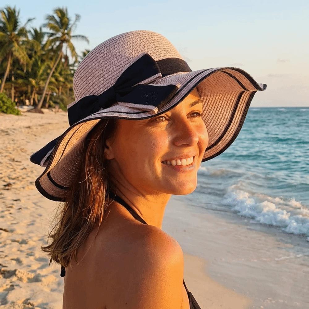Bohemian Sunscreen Bucket Hat Large Fisherman Hat Elegant Straw Weave Sun Hat Outdoor