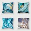 Nordic Blue Marble Polyester Pillowcase Sea Rock Texture Bedside Sofa Chair Throw Pillow Cushion Cover Home Decor